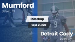 Matchup: Mumford vs. Detroit Cody  2018
