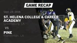 Recap: St. Helena College & Career Academy vs. Pine  2016