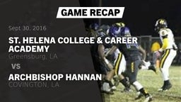 Recap: St. Helena College & Career Academy vs. ARCHBISHOP HANNAN  2016
