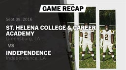 Recap: St. Helena College & Career Academy vs. Independence  2016