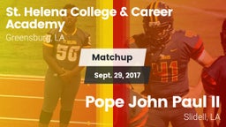 Matchup: St. Helena vs. Pope John Paul II 2017