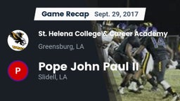 Recap: St. Helena College & Career Academy vs. Pope John Paul II 2017