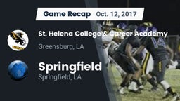 Recap: St. Helena College & Career Academy vs. Springfield  2017