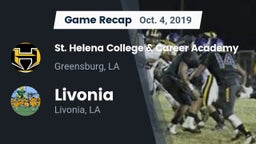 Recap: St. Helena College & Career Academy vs. Livonia  2019