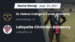 Recap: St. Helena College & Career Academy vs. Lafayette Christian Academy  2021