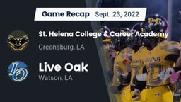 Recap: St. Helena College & Career Academy vs. Live Oak  2022
