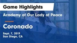 Academy of Our Lady of Peace vs Coronado  Game Highlights - Sept. 7, 2019