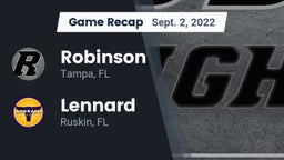 Recap: Robinson  vs. Lennard  2022
