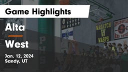 Alta  vs West  Game Highlights - Jan. 12, 2024