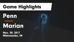 Penn  vs Marian  Game Highlights - Nov. 28, 2017