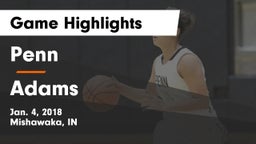 Penn  vs Adams  Game Highlights - Jan. 4, 2018