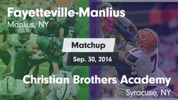 Matchup: Fayetteville-Manlius vs. Christian Brothers Academy  2016