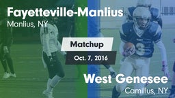 Matchup: Fayetteville-Manlius vs. West Genesee  2016