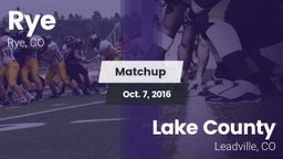 Matchup: Rye vs. Lake County  2016