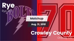 Matchup: Rye vs. Crowley County  2018