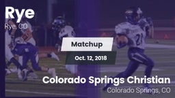 Matchup: Rye vs. Colorado Springs Christian  2018