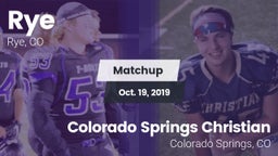 Matchup: Rye vs. Colorado Springs Christian  2019