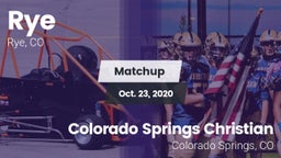 Matchup: Rye vs. Colorado Springs Christian  2020