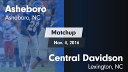Matchup: Asheboro vs. Central Davidson  2016