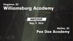 Matchup: Williamsburg Academy vs. *** Dee Academy  2016