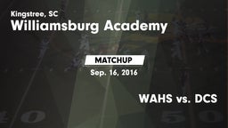 Matchup: Williamsburg Academy vs. WAHS vs. DCS 2016