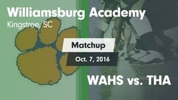Matchup: Williamsburg Academy vs. WAHS vs. THA 2016