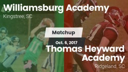 Matchup: Williamsburg Academy vs. Thomas Heyward Academy  2017