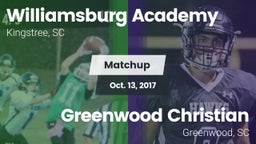 Matchup: Williamsburg Academy vs. Greenwood Christian  2017