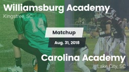 Matchup: Williamsburg Academy vs. Carolina Academy  2018