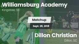 Matchup: Williamsburg Academy vs. Dillon Christian  2018