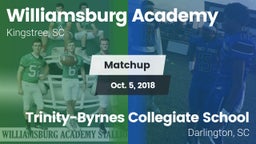 Matchup: Williamsburg Academy vs. Trinity-Byrnes Collegiate School 2018
