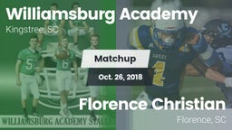 Matchup: Williamsburg Academy vs. Florence Christian  2018