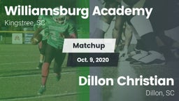 Matchup: Williamsburg Academy vs. Dillon Christian  2020