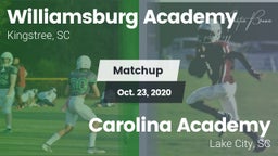 Matchup: Williamsburg Academy vs. Carolina Academy  2020