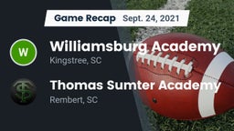 Recap: Williamsburg Academy  vs. Thomas Sumter Academy 2021