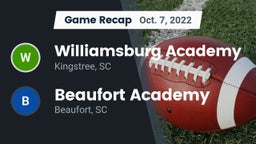 Recap: Williamsburg Academy  vs. Beaufort Academy 2022
