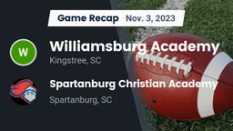 Recap: Williamsburg Academy  vs. Spartanburg Christian Academy  2023