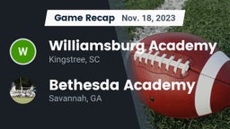 Recap: Williamsburg Academy  vs. Bethesda Academy 2023