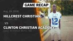 Recap: Hillcrest Christian  vs. Clinton Christian Academy  2016