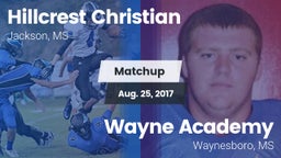 Matchup: Hillcrest Christian vs. Wayne Academy  2017