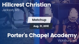 Matchup: Hillcrest Christian vs. Porter's Chapel Academy  2018