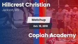Matchup: Hillcrest Christian vs. Copiah Academy  2018