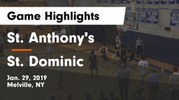 St. Anthony's  vs St. Dominic  Game Highlights - Jan. 29, 2019