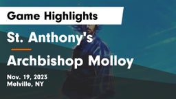 St. Anthony's  vs Archbishop Molloy  Game Highlights - Nov. 19, 2023