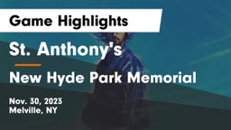 St. Anthony's  vs New Hyde Park Memorial  Game Highlights - Nov. 30, 2023