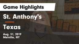 St. Anthony's  vs Texas Game Highlights - Aug. 31, 2019