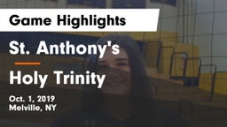 St. Anthony's  vs Holy Trinity  Game Highlights - Oct. 1, 2019