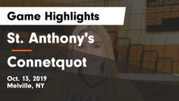 St. Anthony's  vs Connetquot  Game Highlights - Oct. 13, 2019