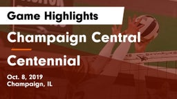 Champaign Central  vs Centennial  Game Highlights - Oct. 8, 2019