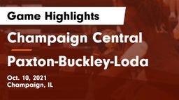 Champaign Central  vs Paxton-Buckley-Loda  Game Highlights - Oct. 10, 2021